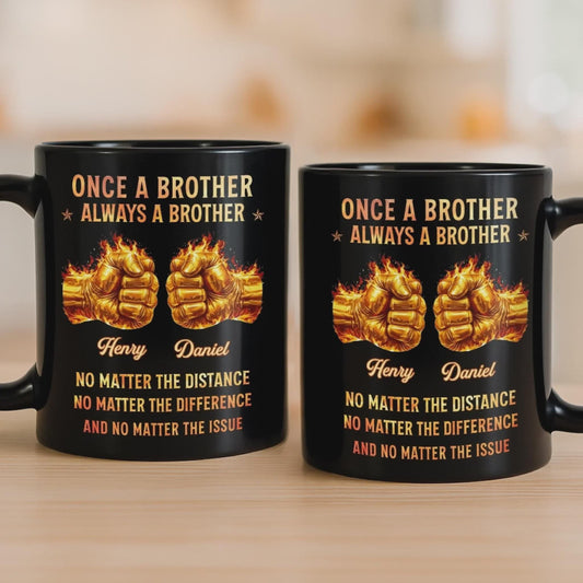 Custom Black Mug - Personalized Birthday Gifts For Brother - Brave Brother Club