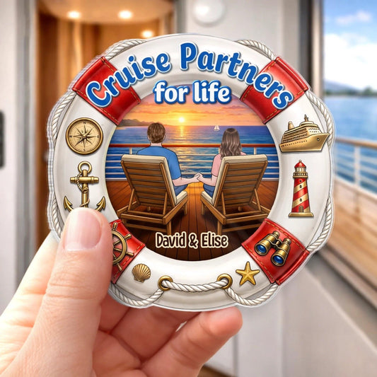 Custom Cruise Door Magnet, Personalized Couple Gift, Cruise Cabin Decor, Sailing Vacation Gift for Husband Wife