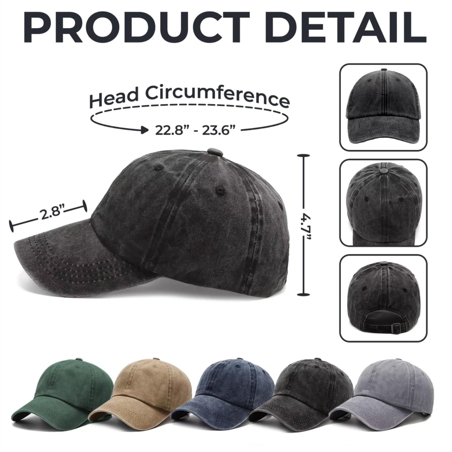 Personalized Dad Hat Custom Papa Cap With Kids Names, Vintage Washed Baseball Cap Gift For Dad Grandpa Fathers Day Birthday