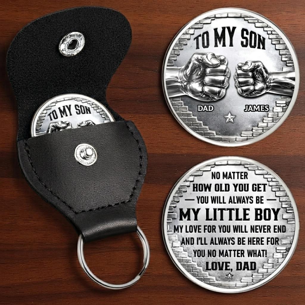 To My Son Pocket Hug Token, Gift From Dad to Son, Personalized Keepsake Coin, Father Son Gift, Birthday Graduation Gift