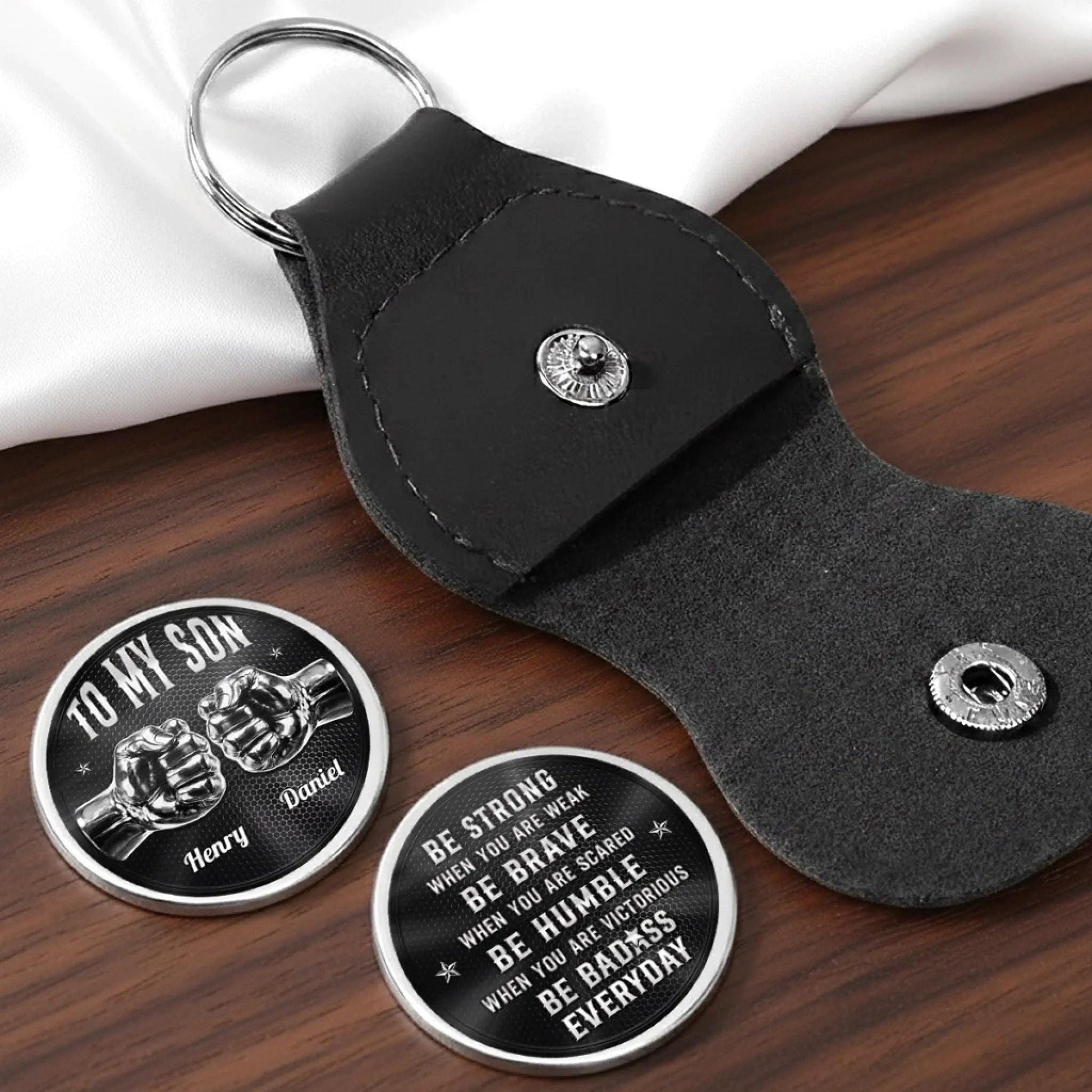Personalized To My Son Pocket Hug, Father's Day Gift from Dad, Son Keepsake Token, Birthday Graduation Gift for Son