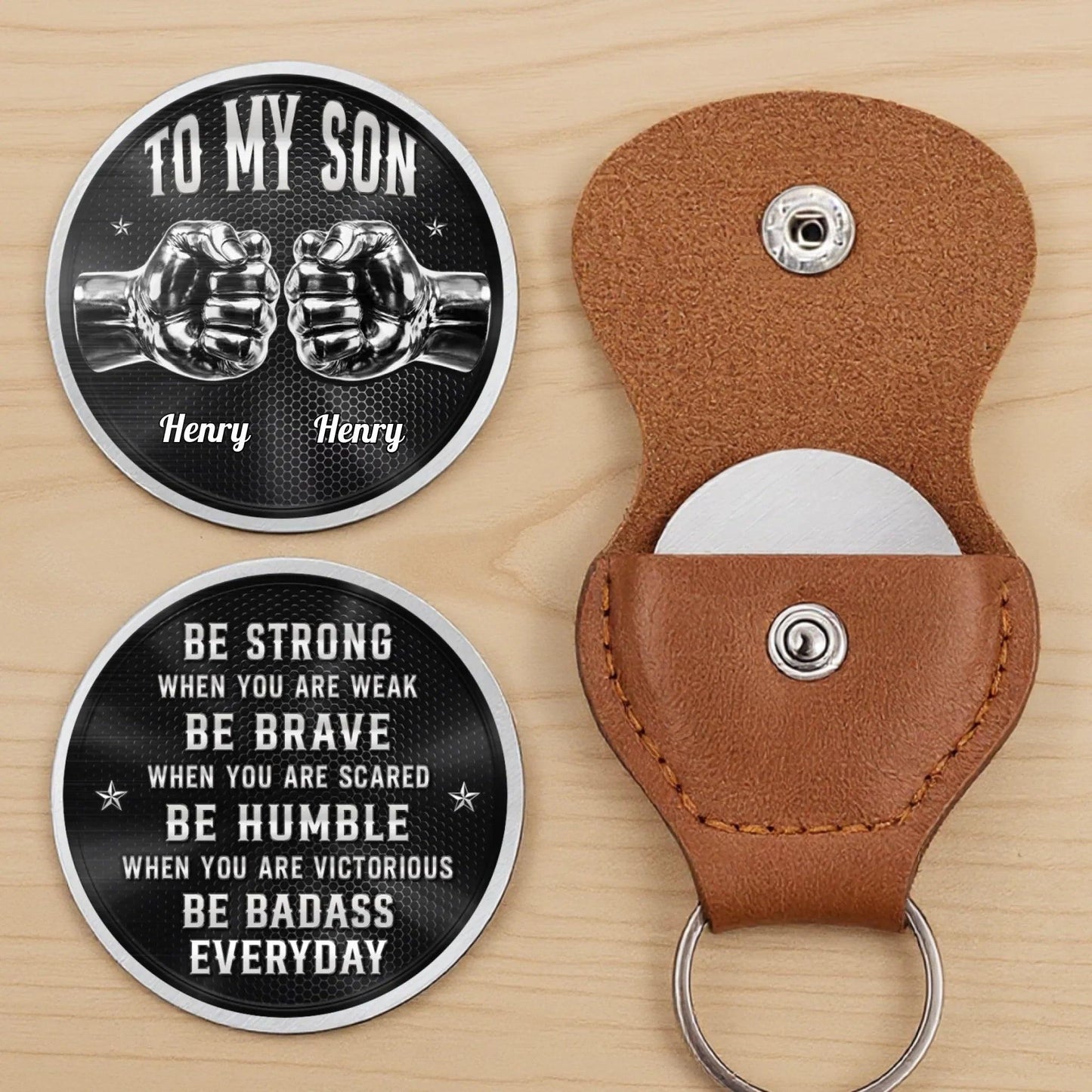Personalized To My Son Pocket Hug, Father's Day Gift from Dad, Son Keepsake Token, Birthday Graduation Gift for Son
