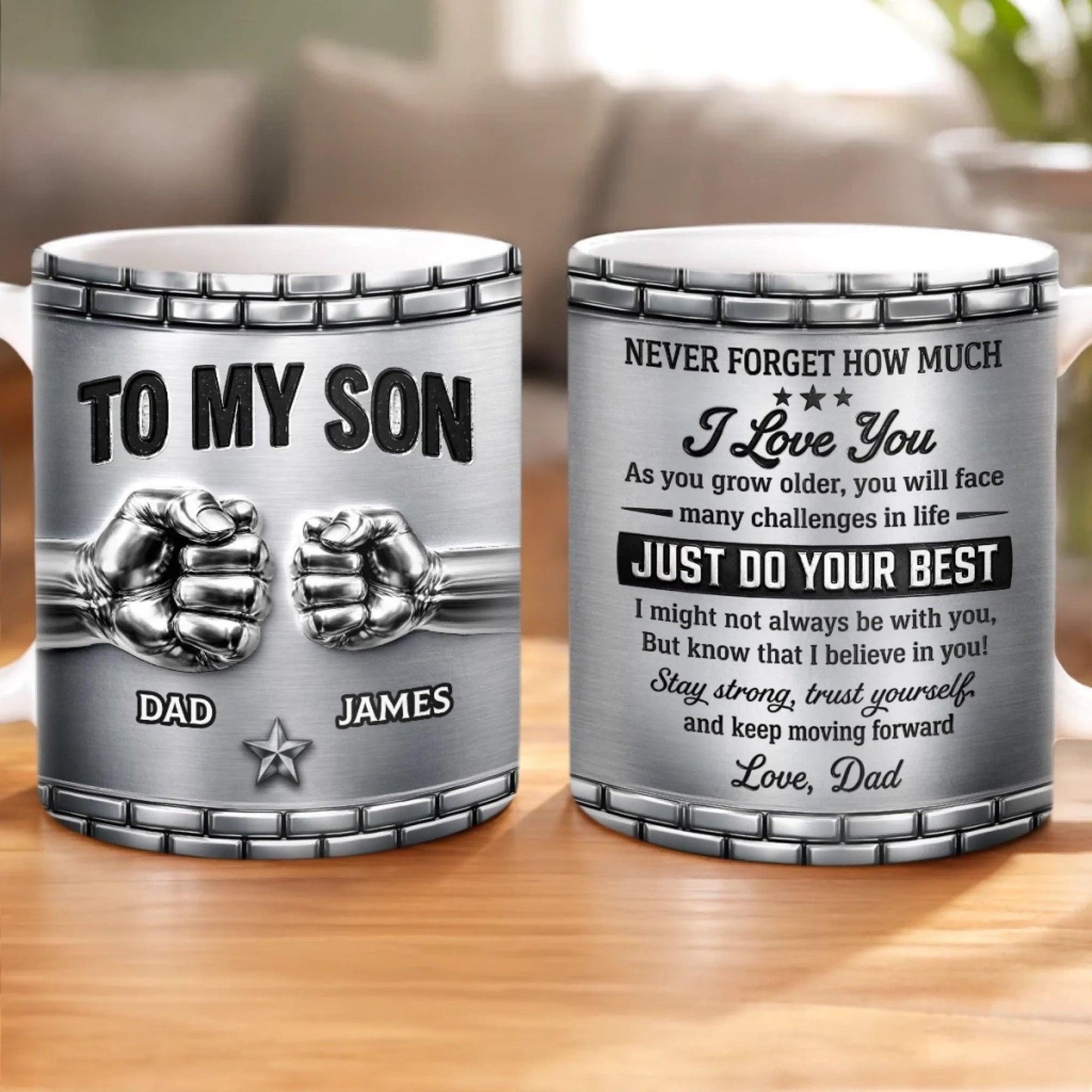 Personalized To My Son Mug, Fathers Day Gift From Dad, Custom Name Gift for Son, Motivational Coffee Mug, My Greatest Blessing Gift