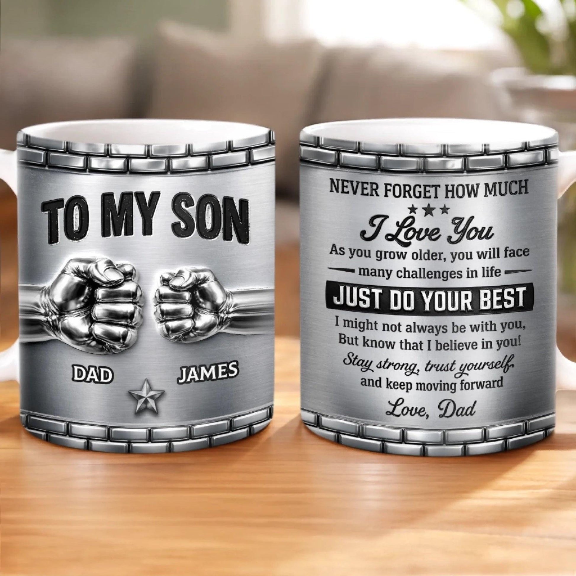 Personalized To My Son Mug, Fathers Day Gift From Dad, Custom Name Gift for Son, Motivational Coffee Mug, My Greatest Blessing Gift