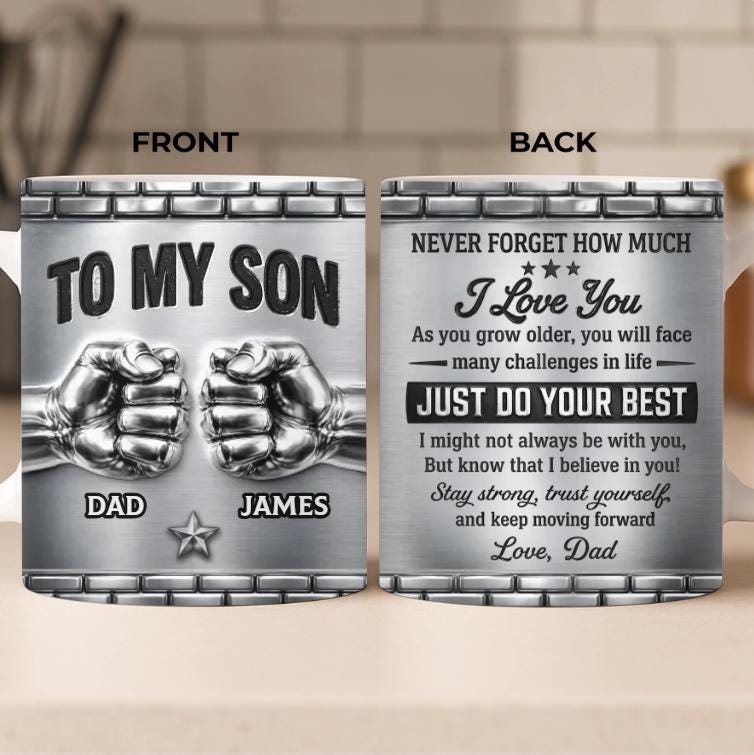 Personalized To My Son Mug, Fathers Day Gift From Dad, Custom Name Gift for Son, Motivational Coffee Mug, My Greatest Blessing Gift