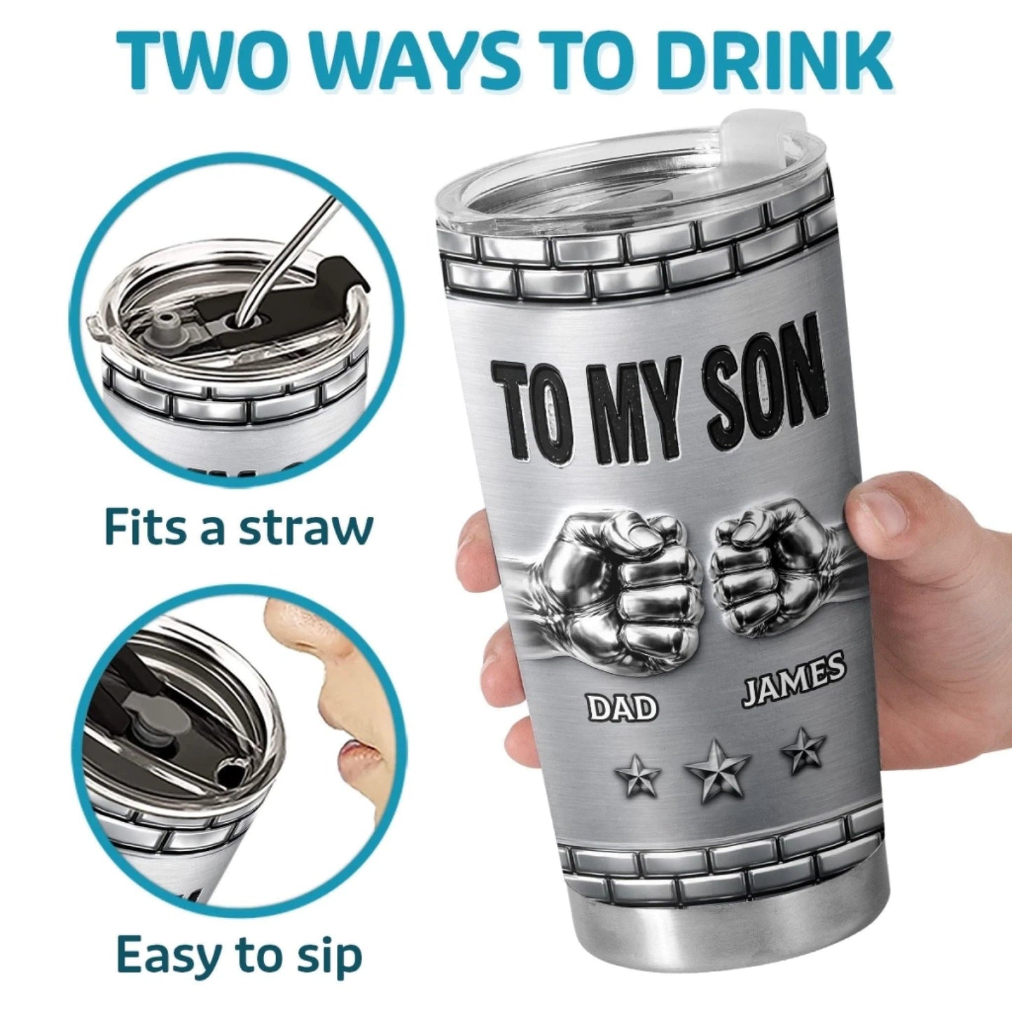 Personalized To My Son Tumbler, Fathers Day Gift From Dad, Custom Name Gift for Son, I’m Always Proud Of You, 20oz Coffee Travel Mug
