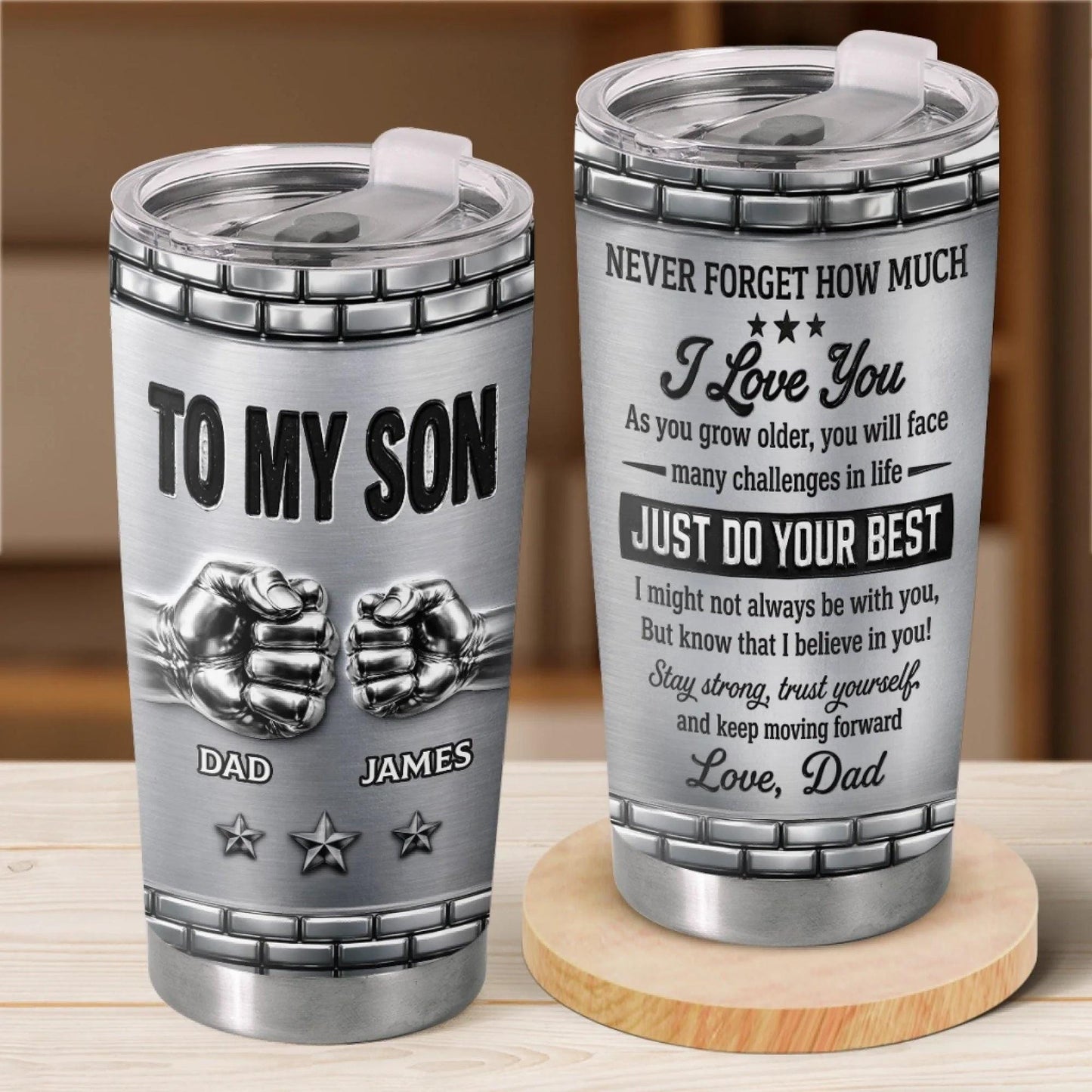 Personalized To My Son Tumbler, Fathers Day Gift From Dad, Custom Name Gift for Son, I’m Always Proud Of You, 20oz Coffee Travel Mug