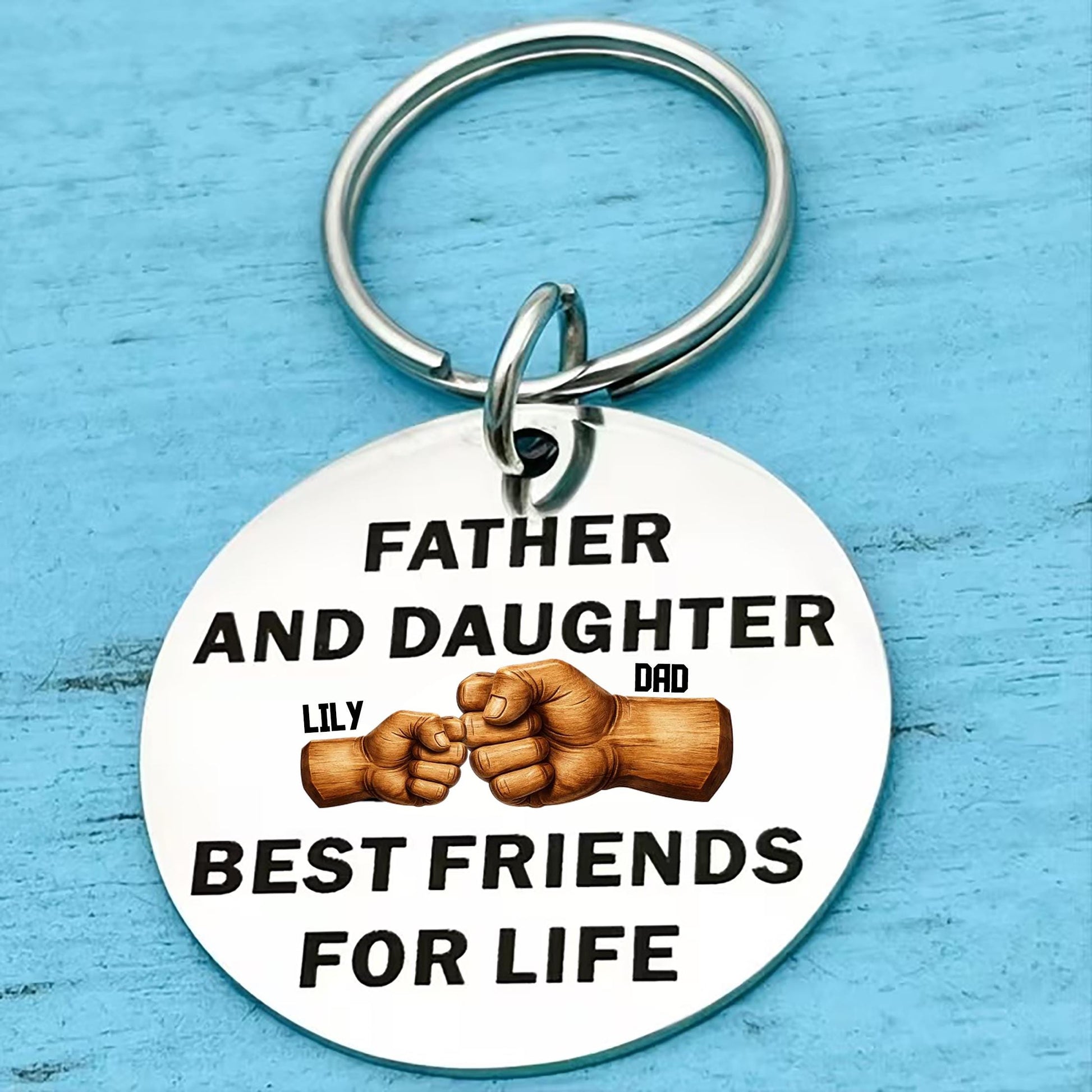 Personalized Father Daughter Keychain Gift For Dad From Daughter, Custom Name Dad Keychain, Fathers Day Birthday Gift Best Friends For Life