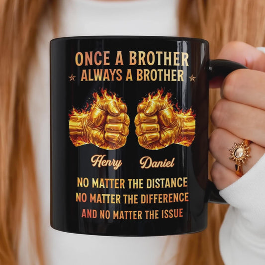Custom Black Mug - Personalized Birthday Gifts For Brother - Brave Brother Club