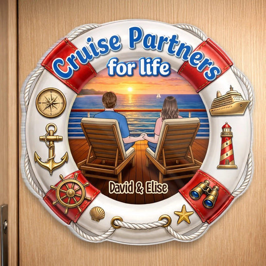 Custom Cruise Door Magnet, Personalized Couple Gift, Cruise Cabin Decor, Sailing Vacation Gift for Husband Wife