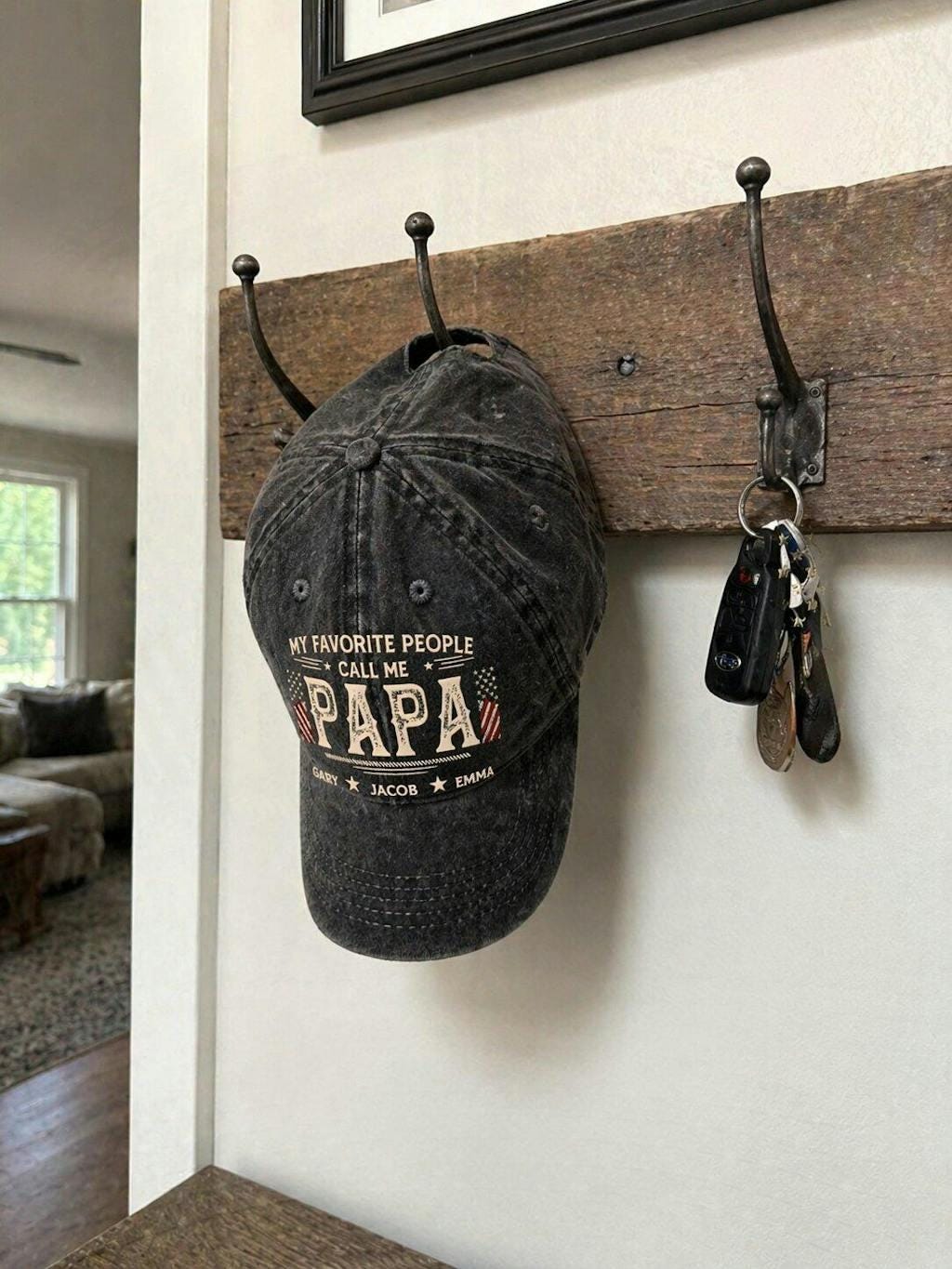 Personalized Dad Hat Custom Papa Cap With Kids Names, Vintage Washed Baseball Cap Gift For Dad Grandpa Fathers Day Birthday