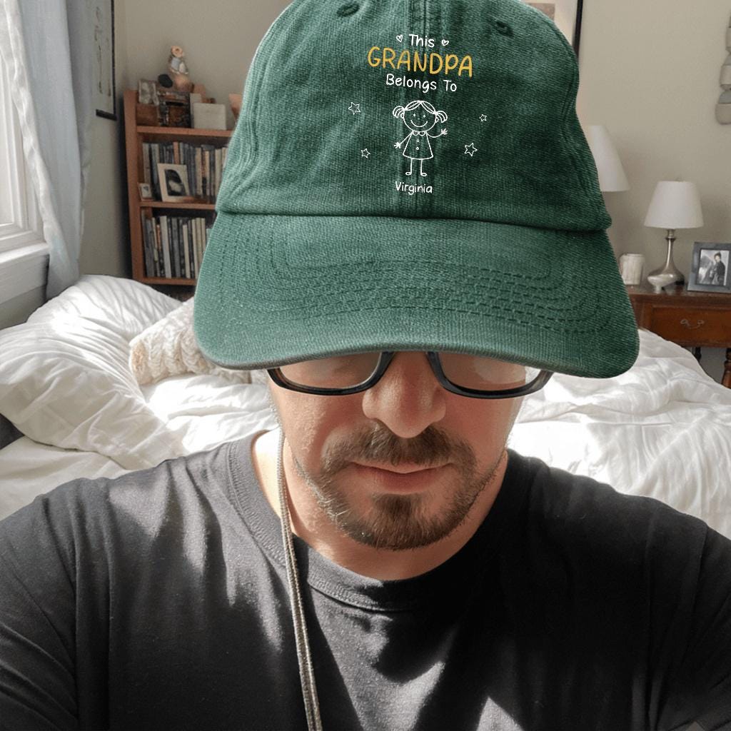 Personalized Grandpa Hat, Custom Dad Hat With Kids Names, Vintage Washed Baseball Cap Gift For Grandpa, Father’s Day Birthday Gift