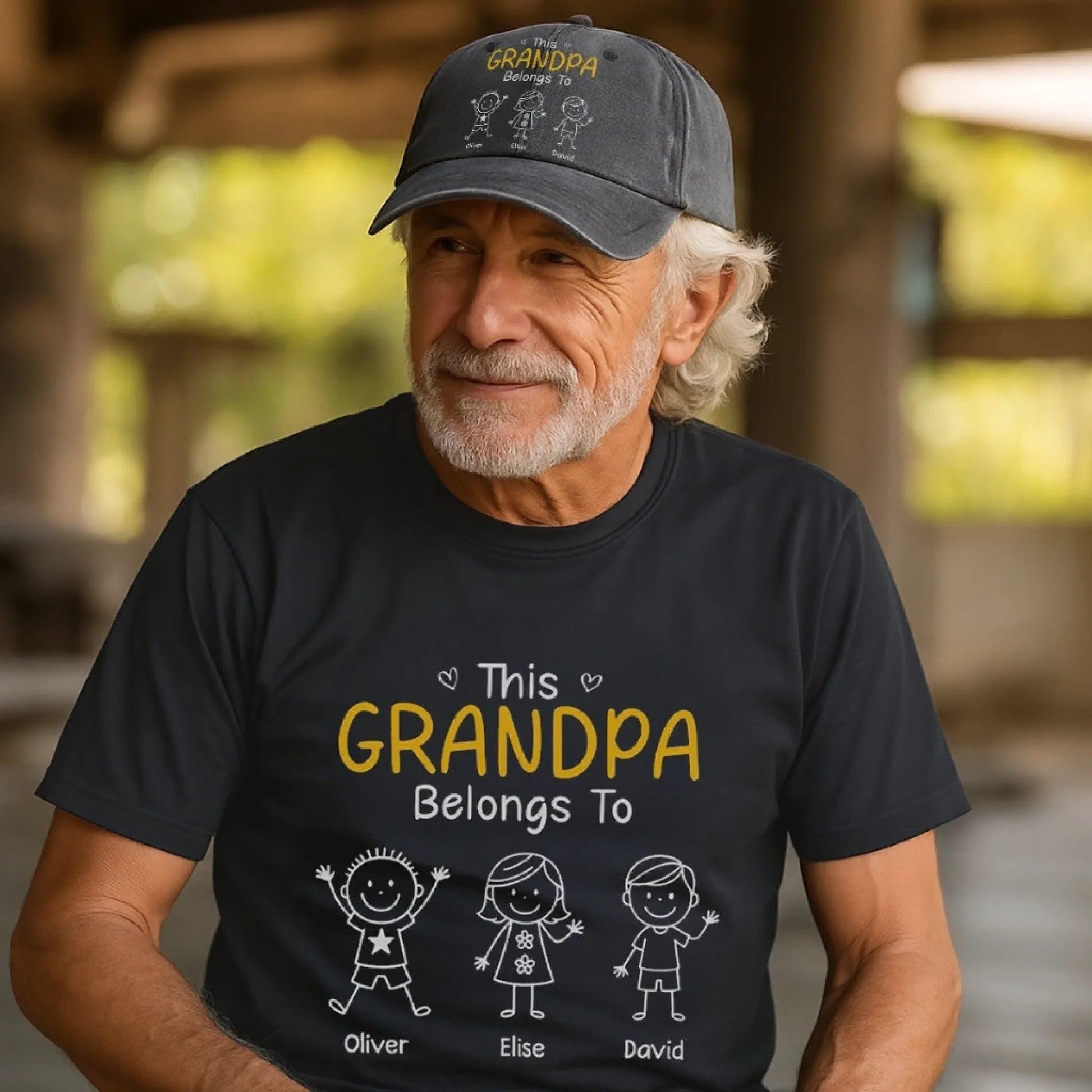 Personalized Grandpa Hat, Custom Dad Hat With Kids Names, Vintage Washed Baseball Cap Gift For Grandpa, Father’s Day Birthday Gift