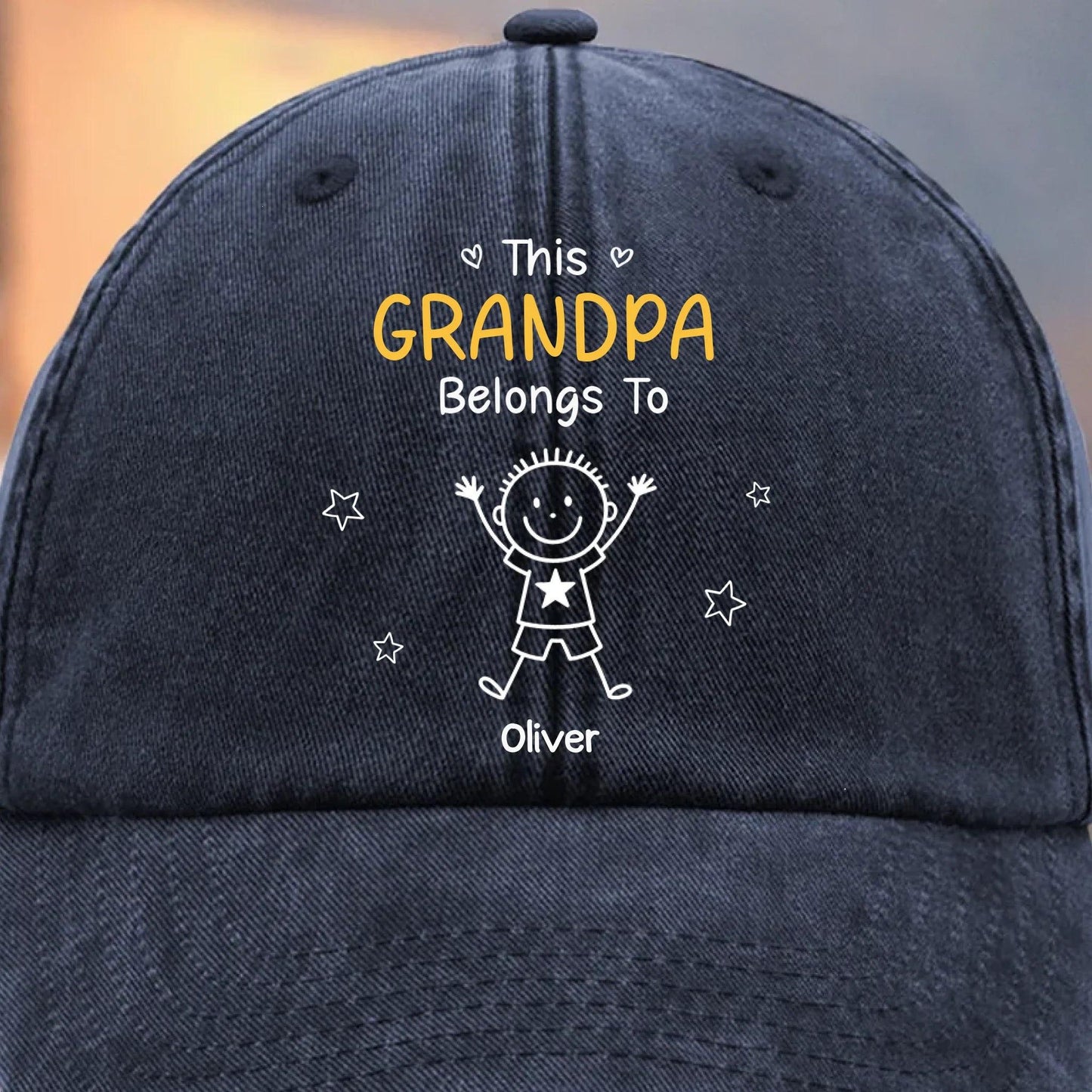 Personalized Grandpa Hat, Custom Dad Hat With Kids Names, Vintage Washed Baseball Cap Gift For Grandpa, Father’s Day Birthday Gift