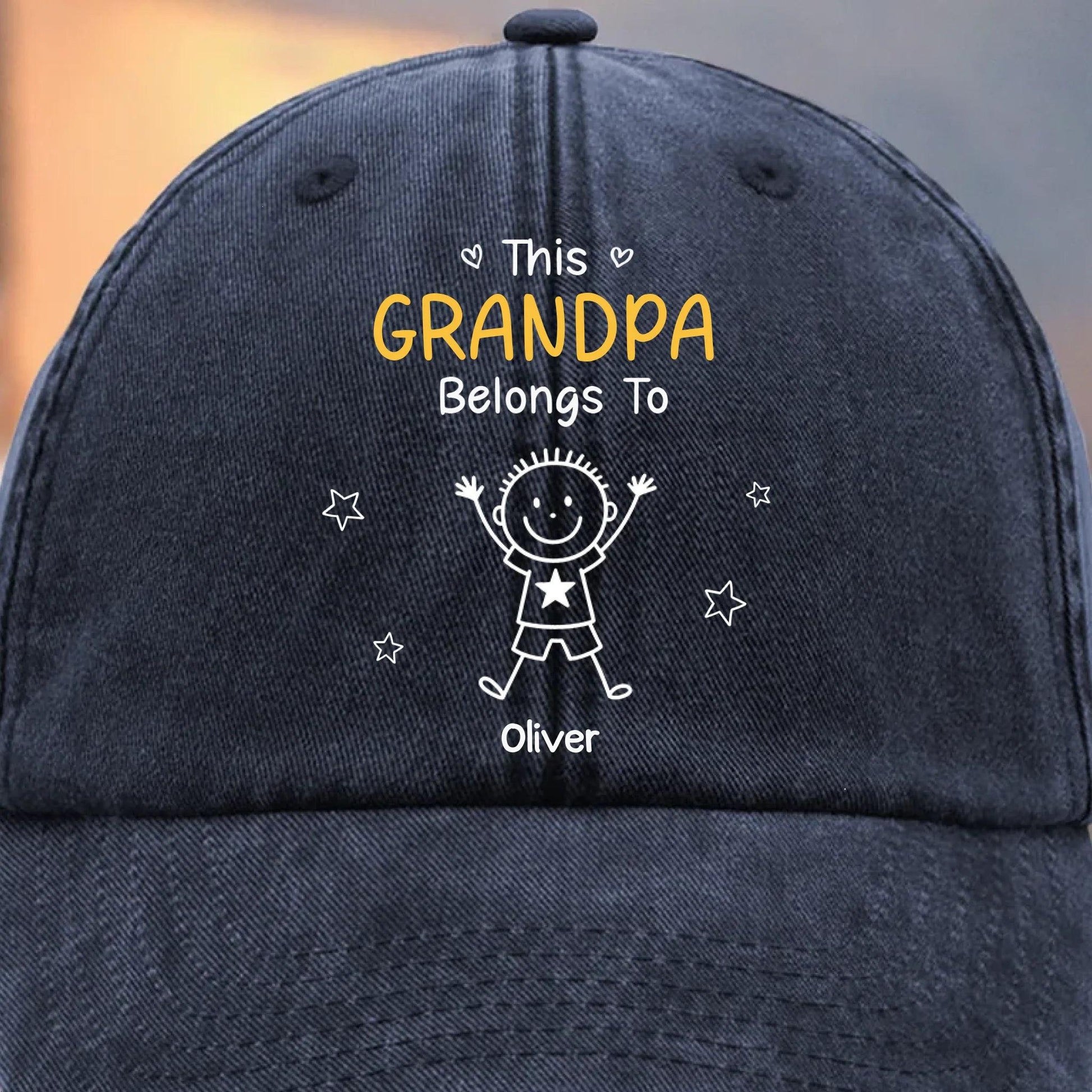Personalized Grandpa Hat, Custom Dad Hat With Kids Names, Vintage Washed Baseball Cap Gift For Grandpa, Father’s Day Birthday Gift