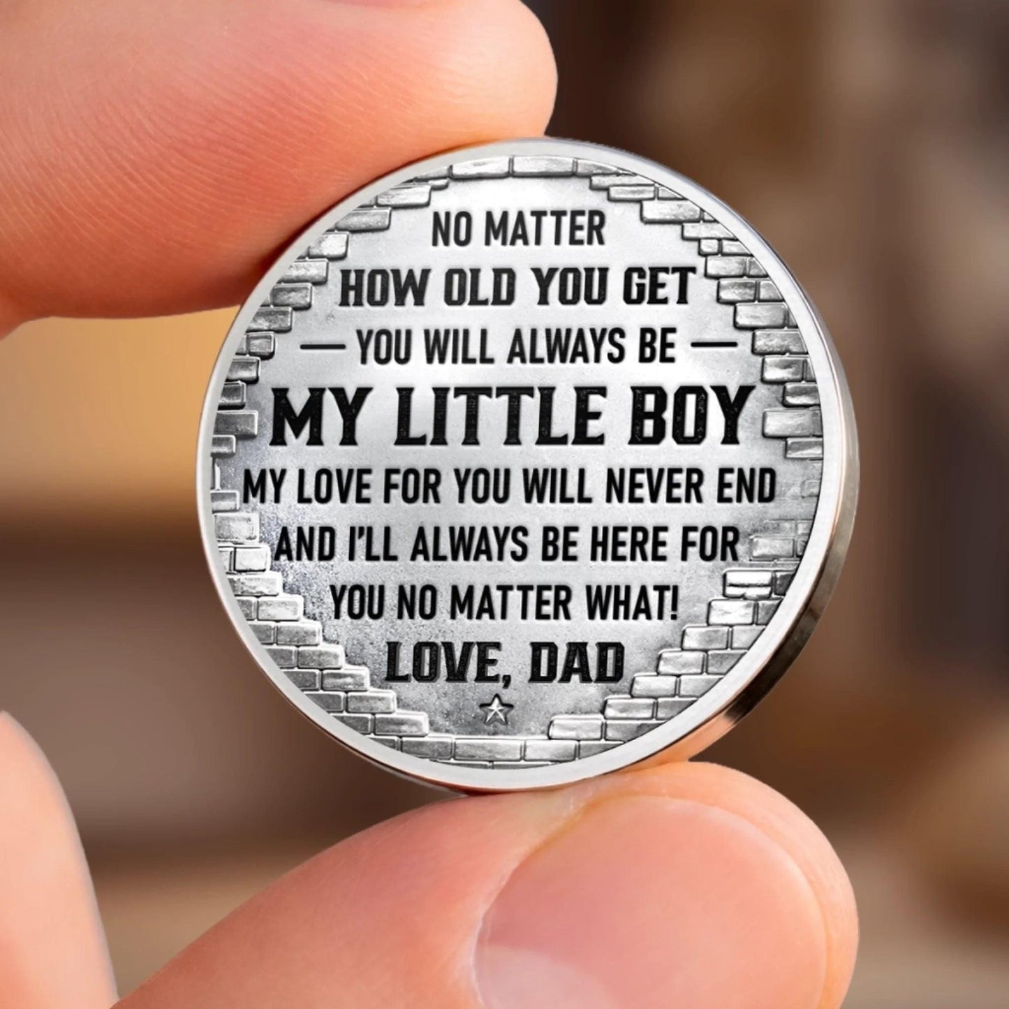 To My Son Pocket Hug Token, Gift From Dad to Son, Personalized Keepsake Coin, Father Son Gift, Birthday Graduation Gift