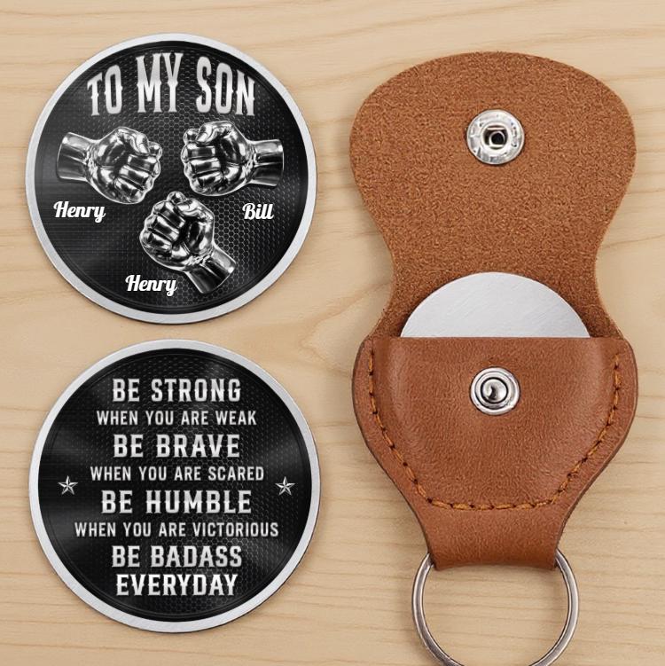 Personalized To My Son Pocket Hug, Father's Day Gift from Dad, Son Keepsake Token, Birthday Graduation Gift for Son