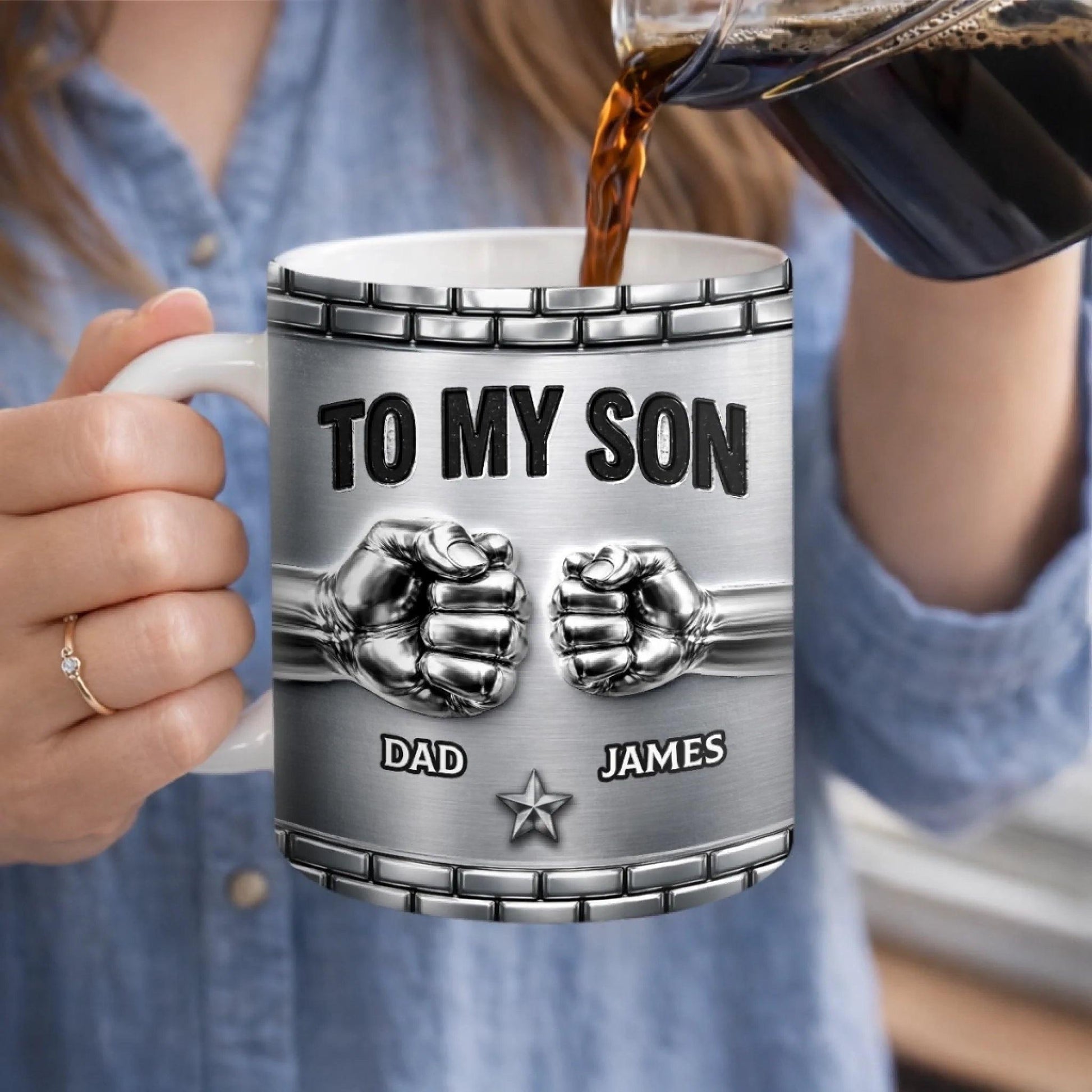 Personalized To My Son Mug, Fathers Day Gift From Dad, Custom Name Gift for Son, Motivational Coffee Mug, My Greatest Blessing Gift