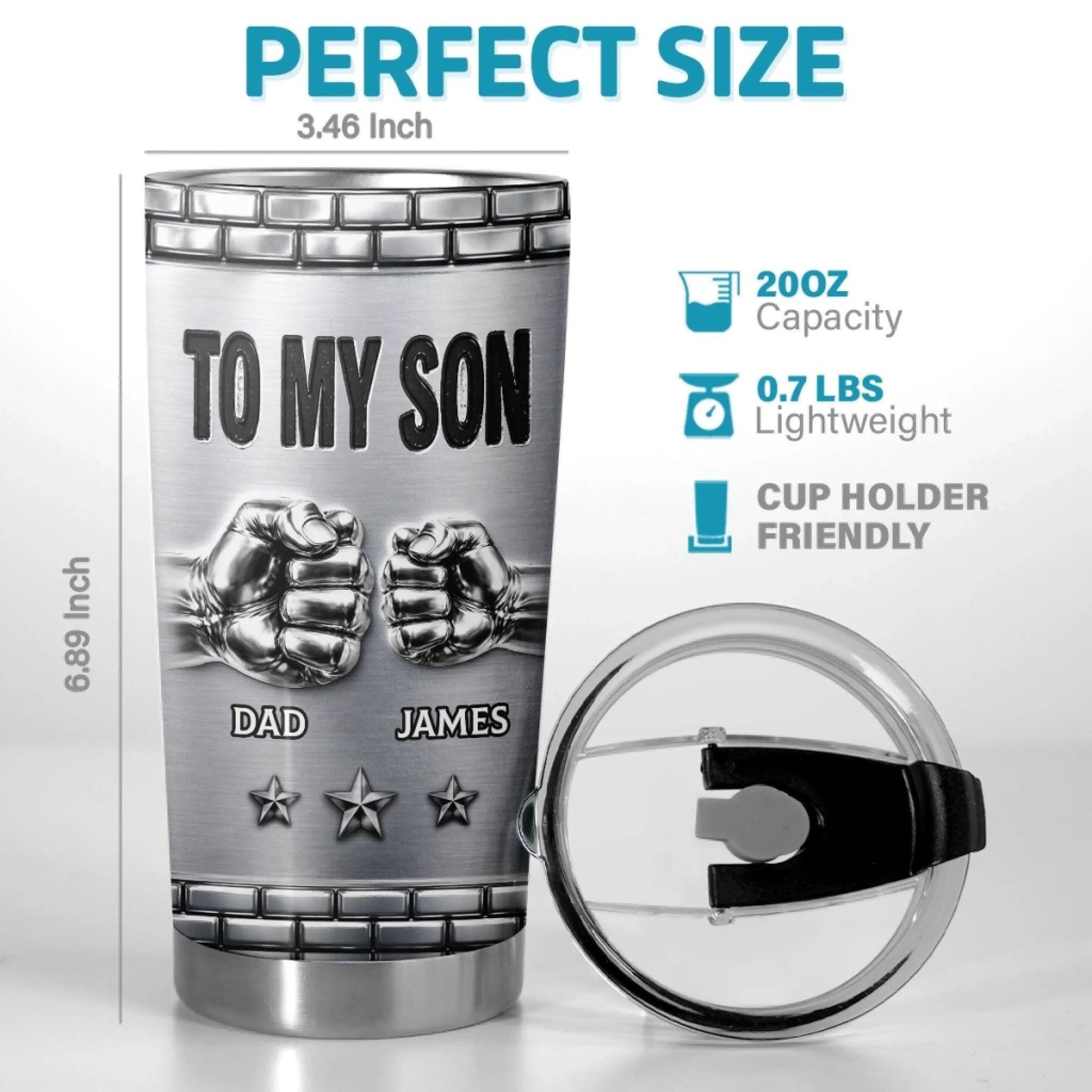 Personalized To My Son Tumbler, Fathers Day Gift From Dad, Custom Name Gift for Son, I’m Always Proud Of You, 20oz Coffee Travel Mug