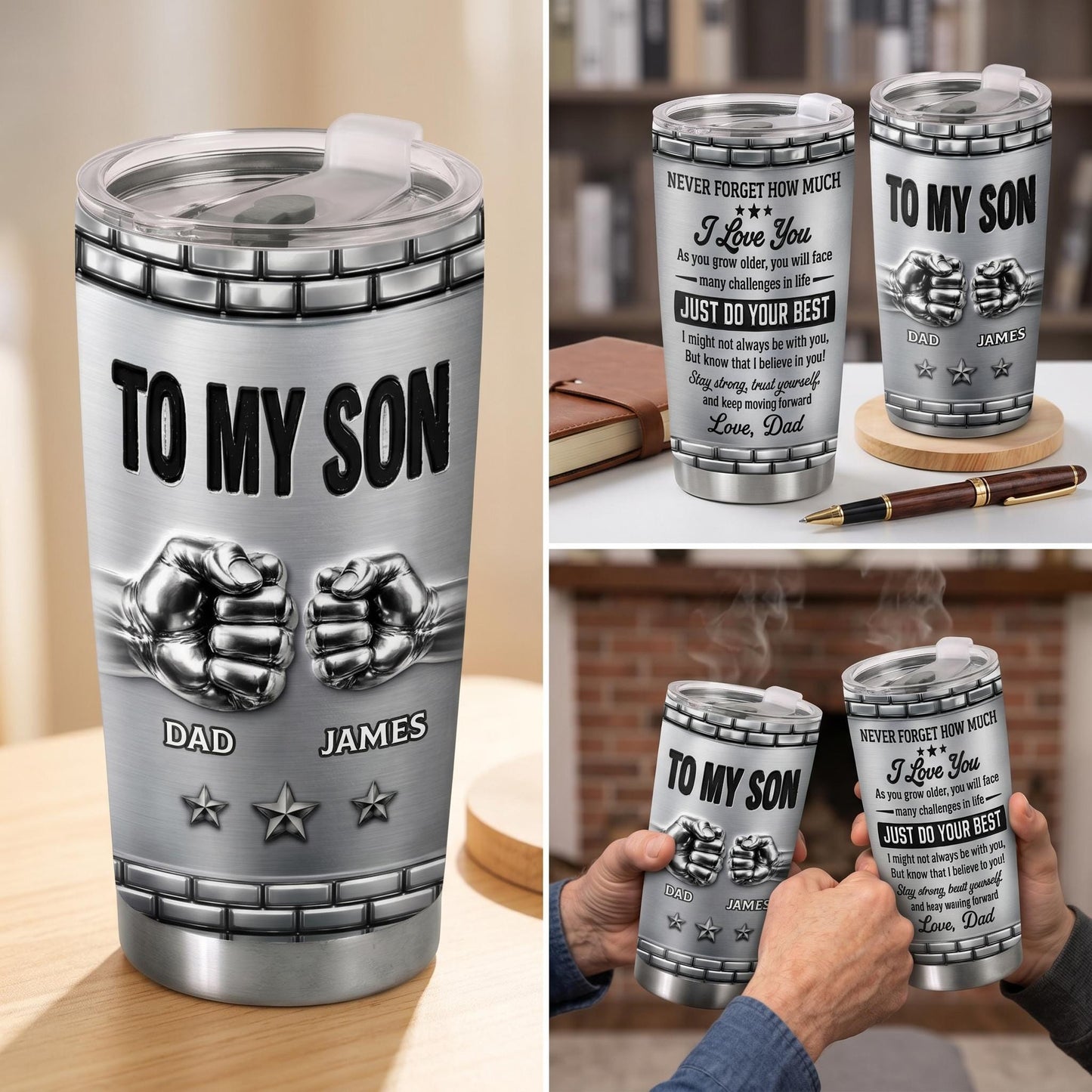 Personalized To My Son Tumbler, Fathers Day Gift From Dad, Custom Name Gift for Son, I’m Always Proud Of You, 20oz Coffee Travel Mug