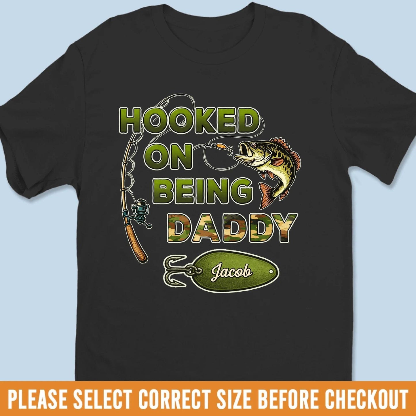 Personalized Grandpa Fishing Shirt, Hooked On Being Grandpa Tee, Custom Kids Names T Shirt, Gift For Grandpa Fisherman Fathers Day