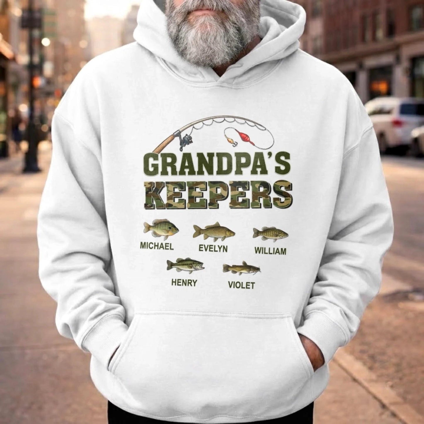 Personalized Grandpa Fishing Shirt, Grandpa’s Keepers Tee, Custom Kids Names Shirt, Fathers Day Gift For Grandpa Fisherman Dad