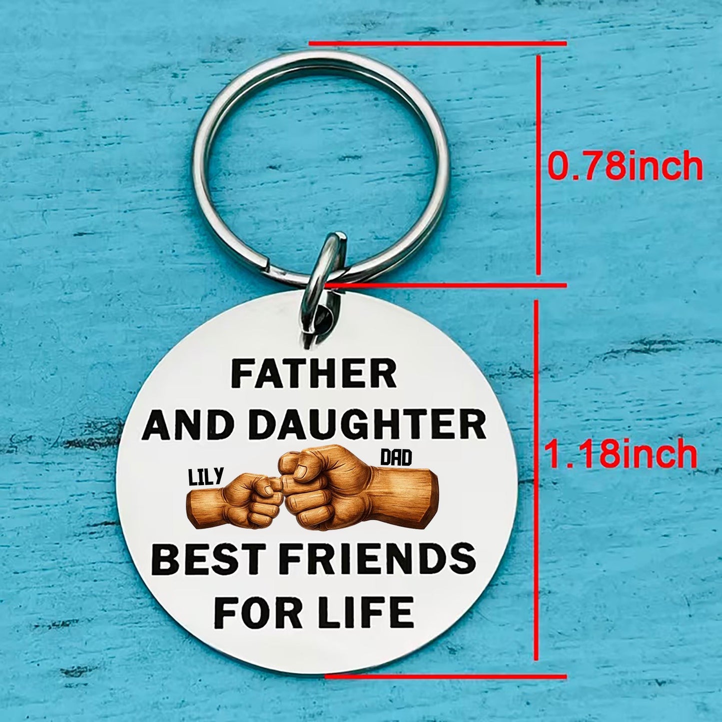 Personalized Father Daughter Keychain Gift For Dad From Daughter, Custom Name Dad Keychain, Fathers Day Birthday Gift Best Friends For Life