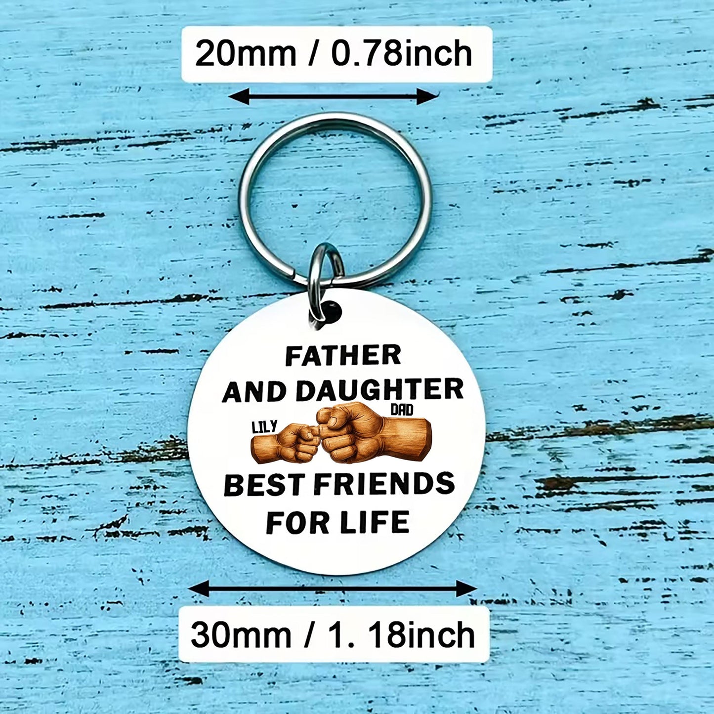 Personalized Father Daughter Keychain Gift For Dad From Daughter, Custom Name Dad Keychain, Fathers Day Birthday Gift Best Friends For Life