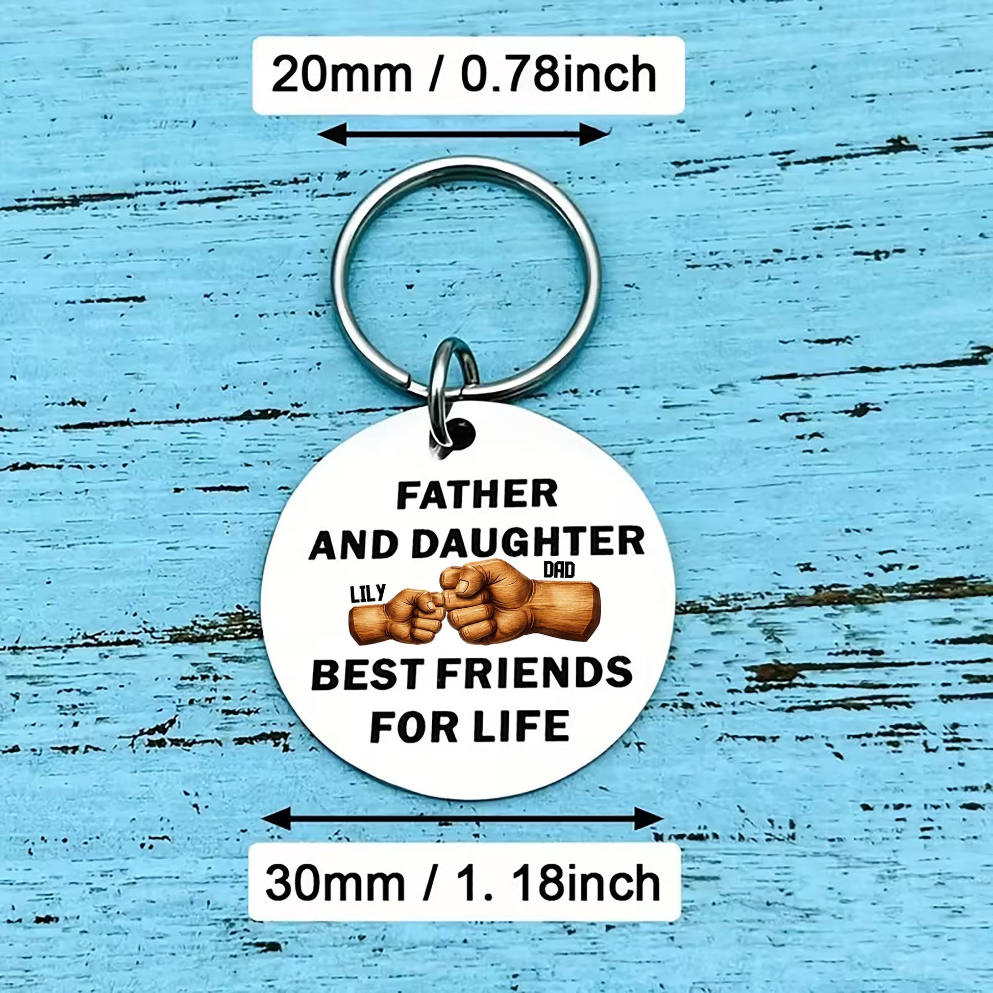 Personalized Father Daughter Keychain Gift For Dad From Daughter, Custom Name Dad Keychain, Fathers Day Birthday Gift Best Friends For Life