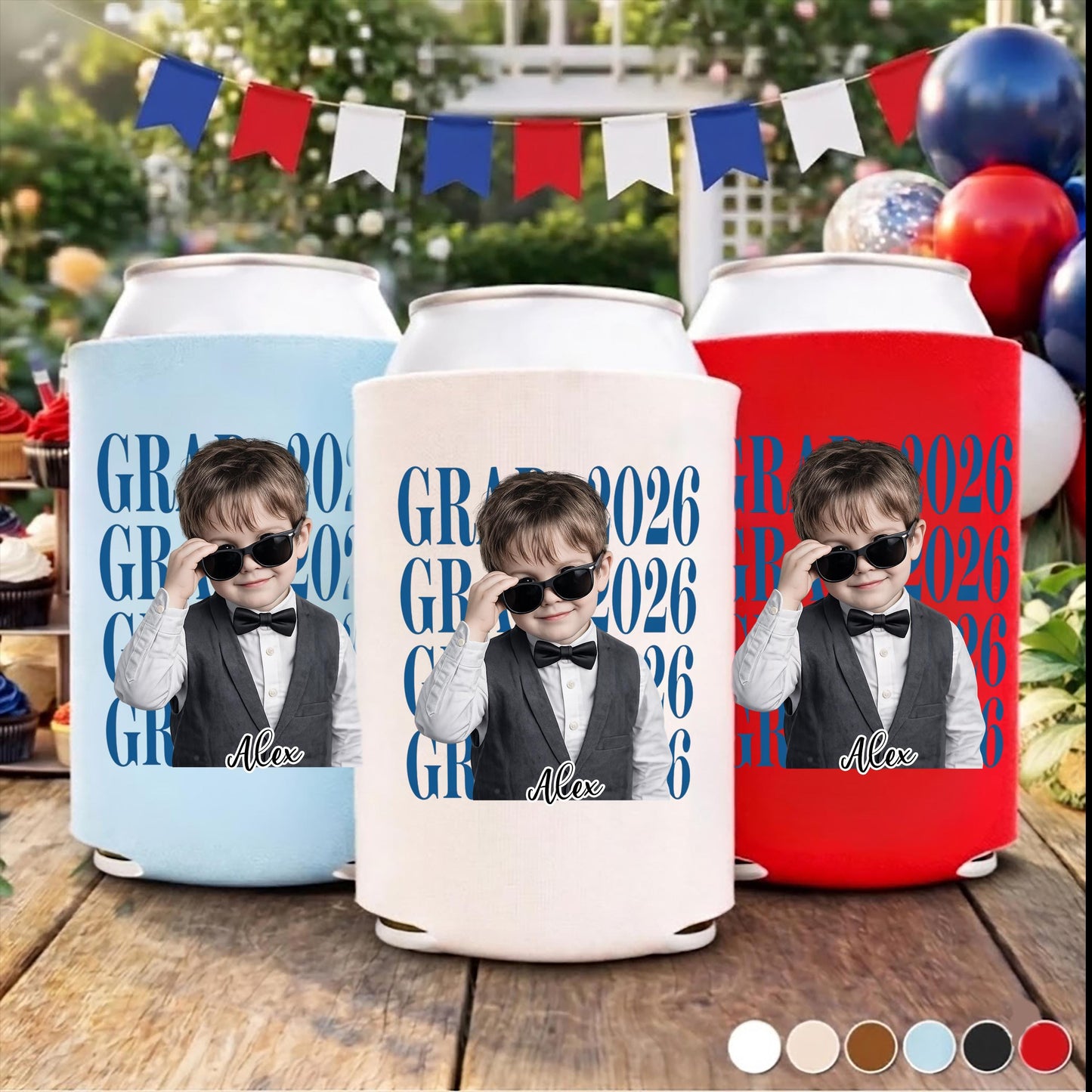 Personalized Graduation Can Cooler 2026, Custom Photo Koozie, Class of 2026 Gift, Senior Party Favor, Graduation Gift for Son Kids