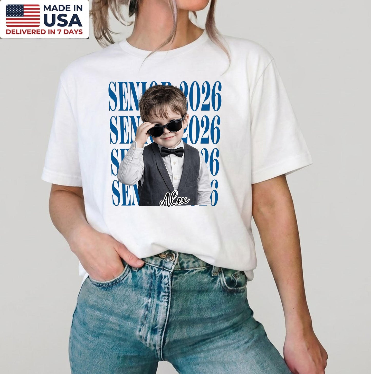 Personalized Graduation Shirt 2026 Custom Photo Shirt, Class of 2026 Kids Tee, Graduation Gift for Son, Kindergarten Preschool Grad Shirt