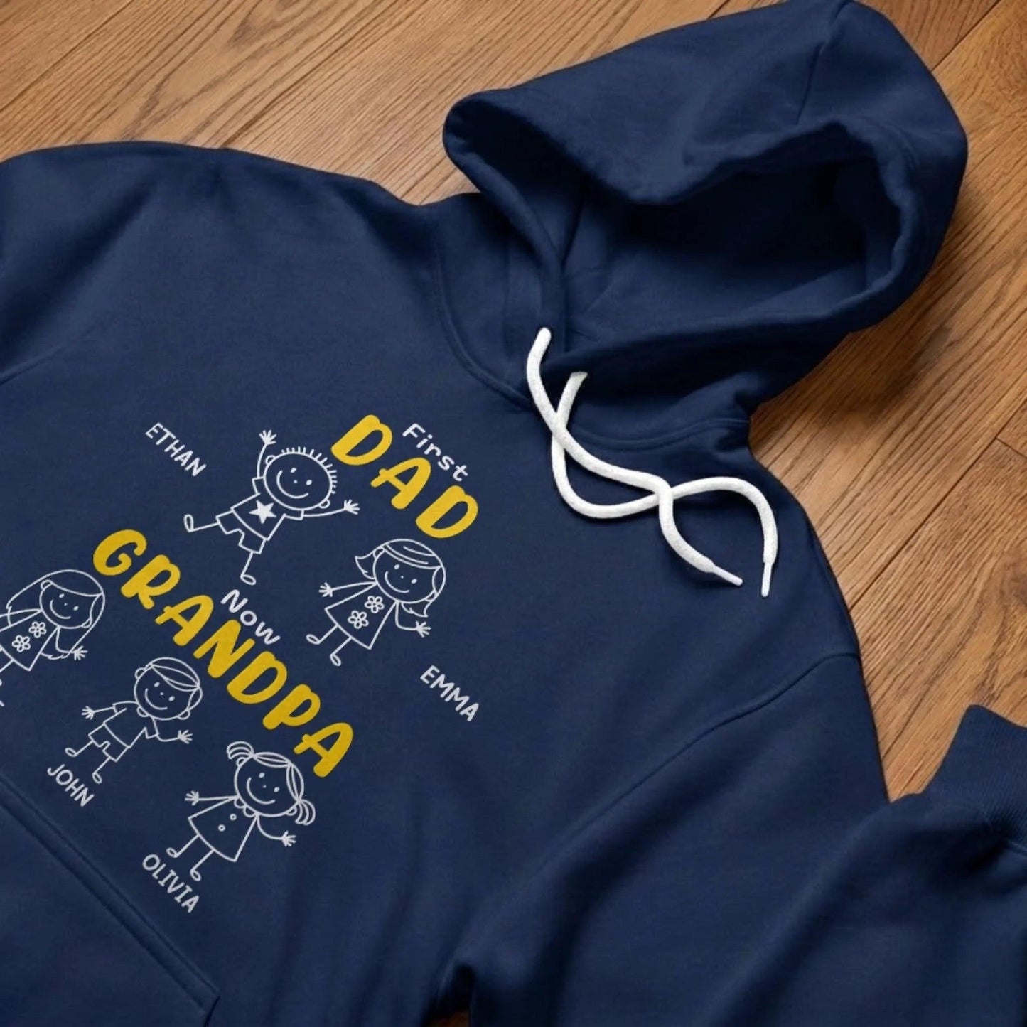 Personalized Grandpa Shirt with Kids Names, First Dad Now Grandpa Hoodie, Fathers Day Gift for Grandpa, Birthday Gift from Grandkids